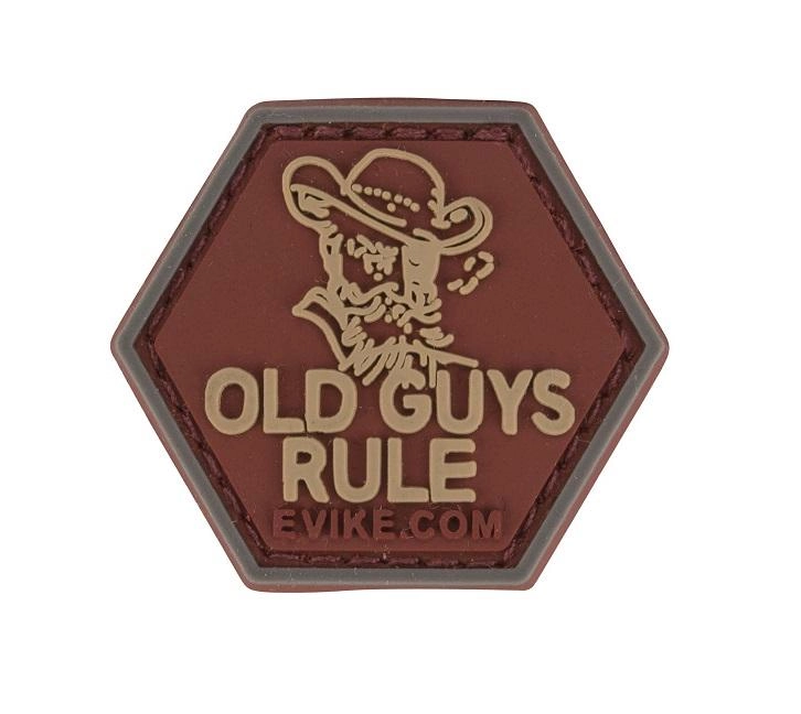 "Old Guys Rule"-velkromerkki, 3D, täysvärinen