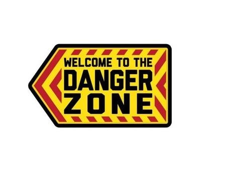 MSM "Danger Zone"-velkromerkki, 3D, värillinen
