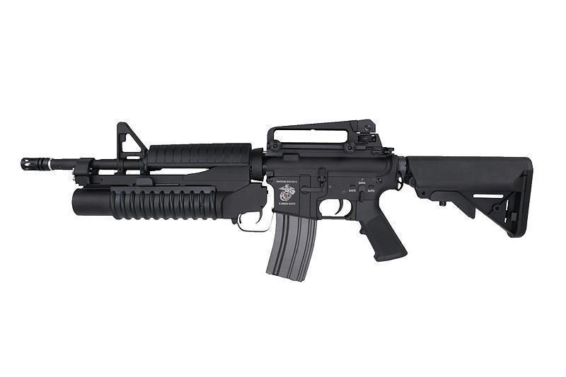 Specna Arms M4A1 + M203 SA-G01 ONE, metallinen, musta