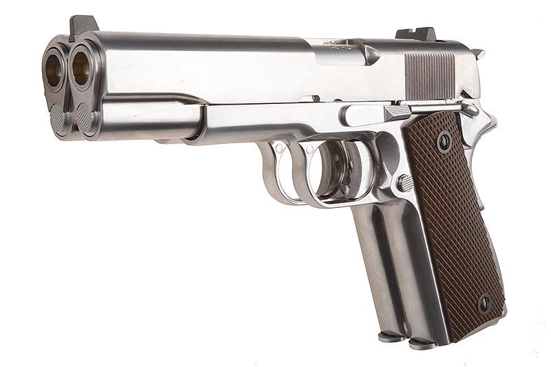 WE 1911 Double Barrel Gas pistol, Silver