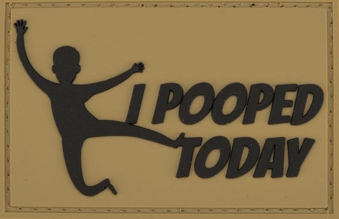 "I pooped today"-velkromerkki, 3D