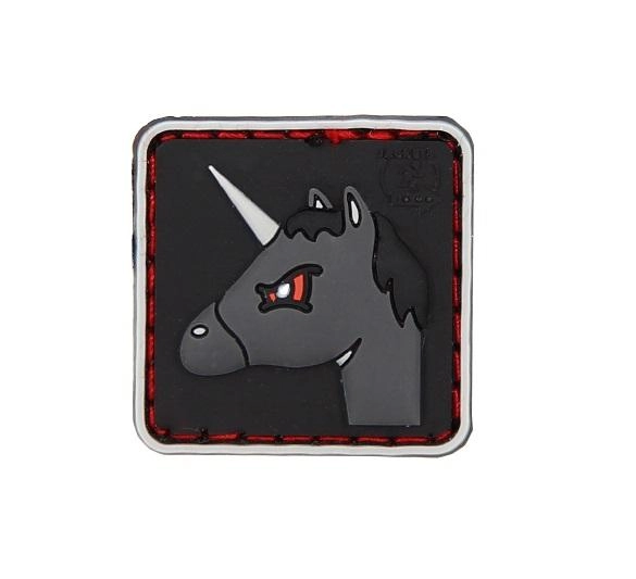 JTG Angry Unicorn 3D velcromerkki - musta