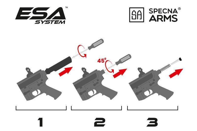 Specna Arms M4A1 RRA SA-E01 EDGE ASTER V2 Custom, musta/hiekka
