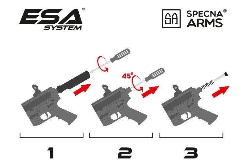 Specna Arms M4 M-LOK RRA SA-E14 EDGE ASTER V2 Custom, musta/hiekka