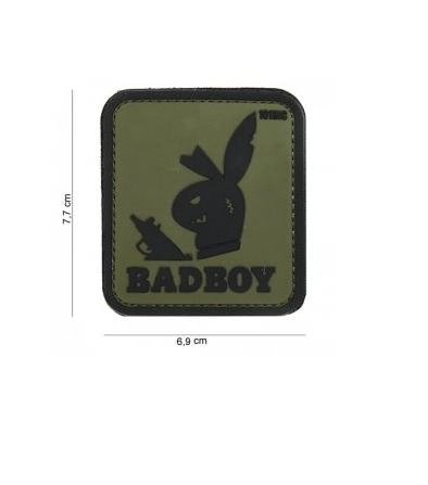 "Bad Boy"-velkromerkki, 3D, vihreä