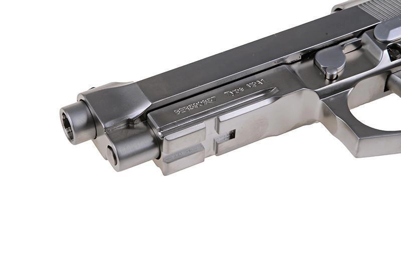 WE M9A1 blowback-kaasupistooli LED Box versio, metallinen, Silver
