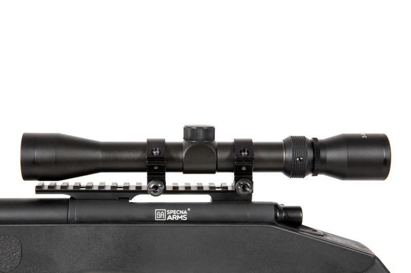 Specna Arms SA-S02 CORE bipodilla ja kiikarilla - musta