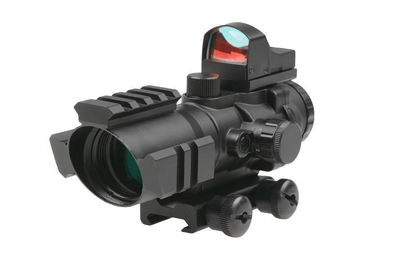 Theta Optics Rhino 4X32 kiikaritähtäin + Micro Red Dot - musta
