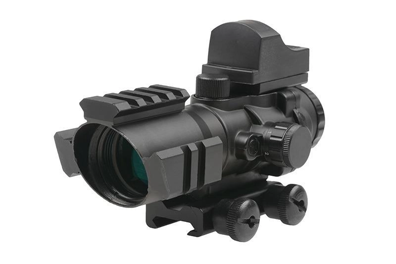 Theta Optics Rhino 4X32 kiikaritähtäin + Micro Red Dot - musta