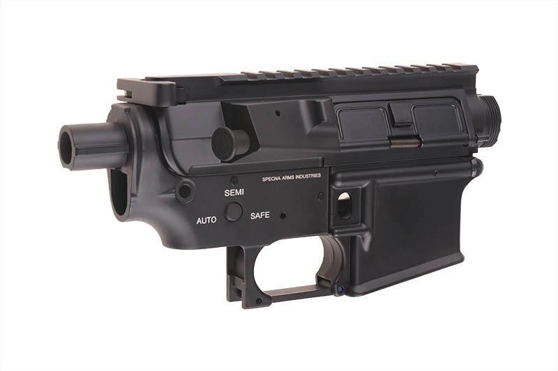 Specna Arms (MP129B) M4 / M16 metallirunko SA-logolla - musta