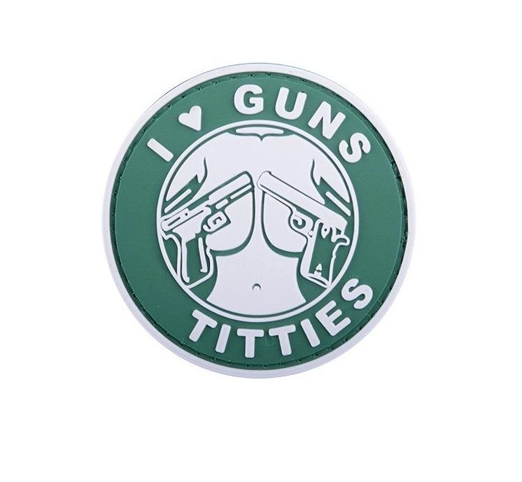 GFC Tactical Guns and titties 3D velkromerkki - vihreä