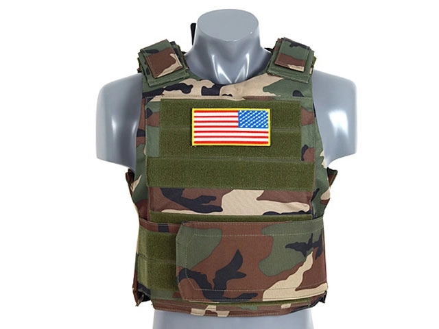 Tactical PT body armor, woodland