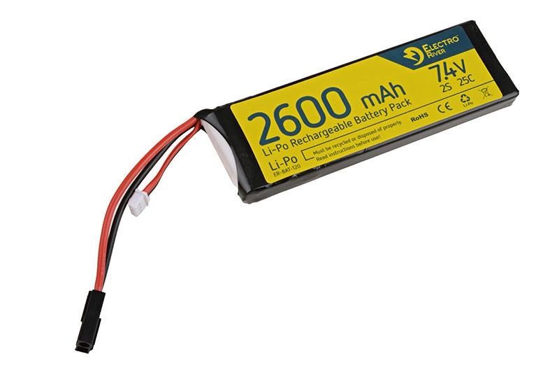 Electro River 7.4V 2600mAh 25/50C LiPo - Pack - Mini Tamiya