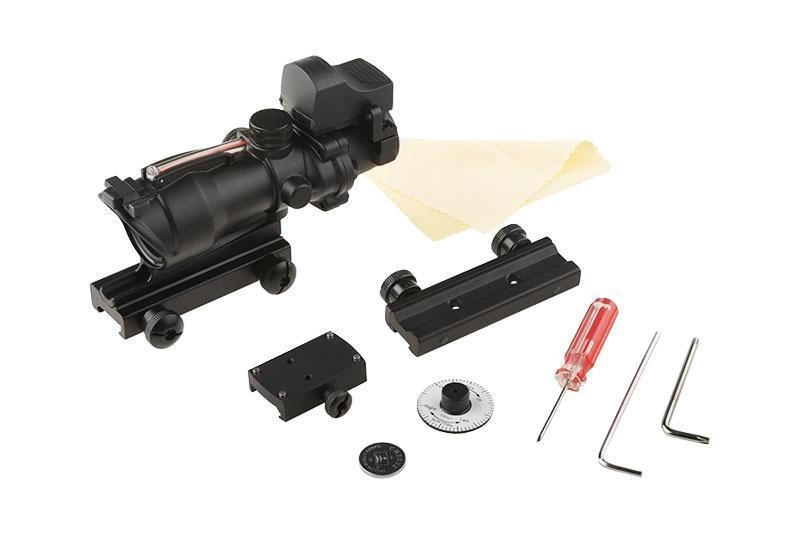 Theta Optics RedFiber 4X32C kiikaritähtäin + Micro Red Dot - musta