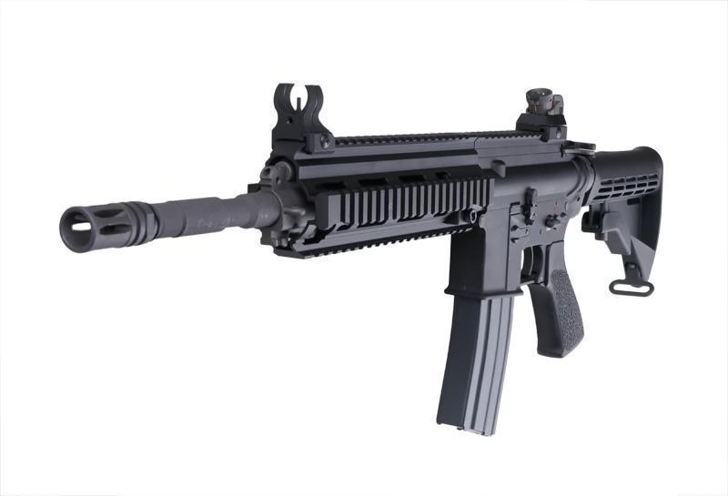 WE HK416 Carbine open bolt GBBR, metallinen