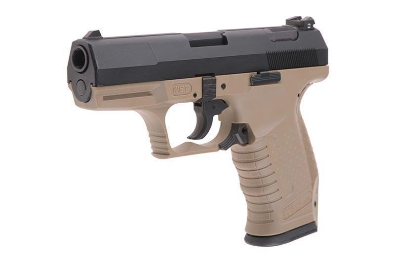 WE P99 (E99) GBB pistooli, metalliluisti - hiekka/musta
