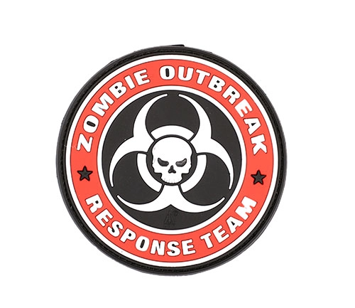 JTG Zombie Outbreak Response Team 3D velcromerkki -  punainen / musta