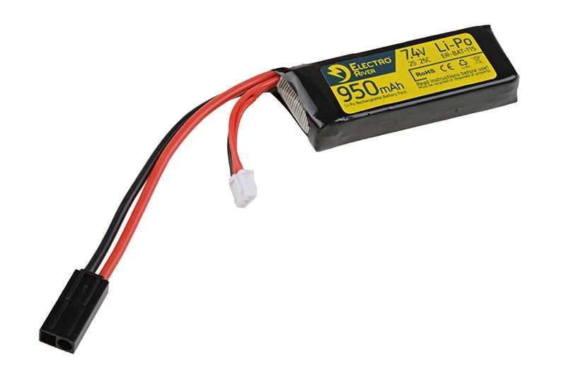 Electro River 7.4V 950mAh 25/50C LiPo - Pack - Deans/T-Connect