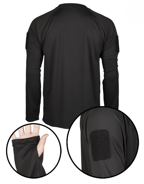 Mil-Tec tekninen quickdry pitkähihainen paita, musta