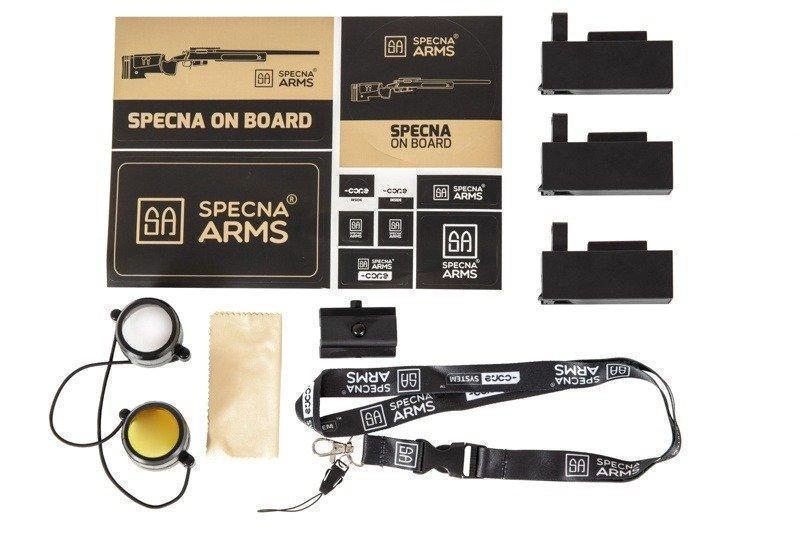 Specna Arms SA-S03 CORE bipodilla ja kiikarilla - musta