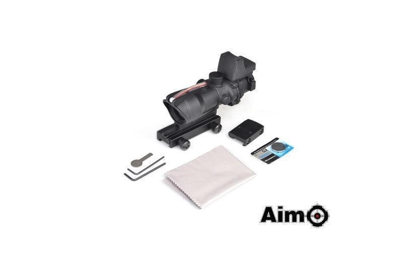 AIM-O ACOG 4x32 kiikaritähtäin kuituoptiikalla + RMR - musta
