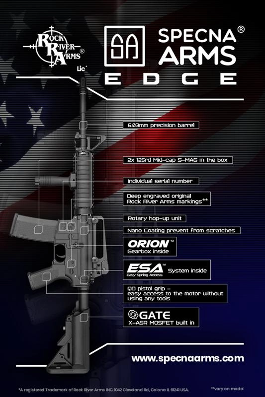 Specna Arms RRA SA-E10 PDW EDGE sähköase - musta/hiekka