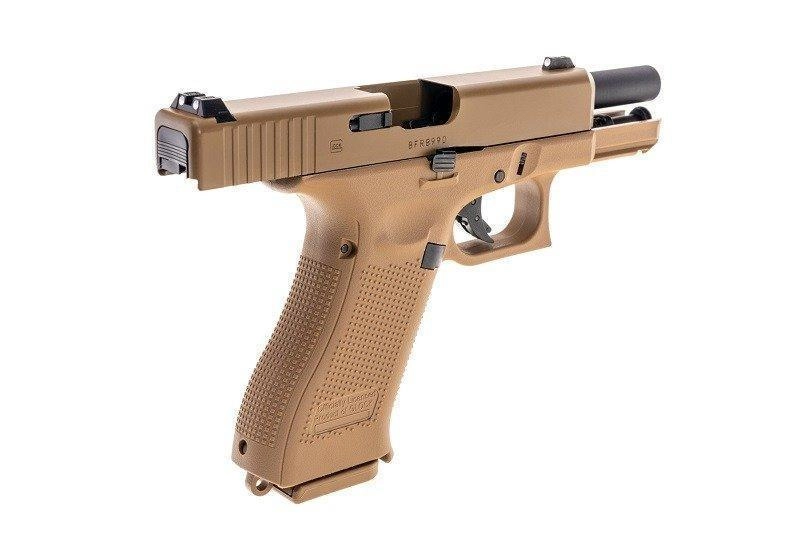 Umarex Glock 19X GBB pistooli, metalliluistilla - kojootinruskea