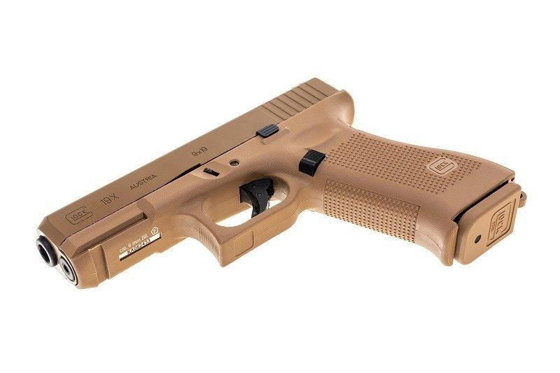 Umarex Glock 19X GBB pistooli, metalliluistilla - kojootinruskea