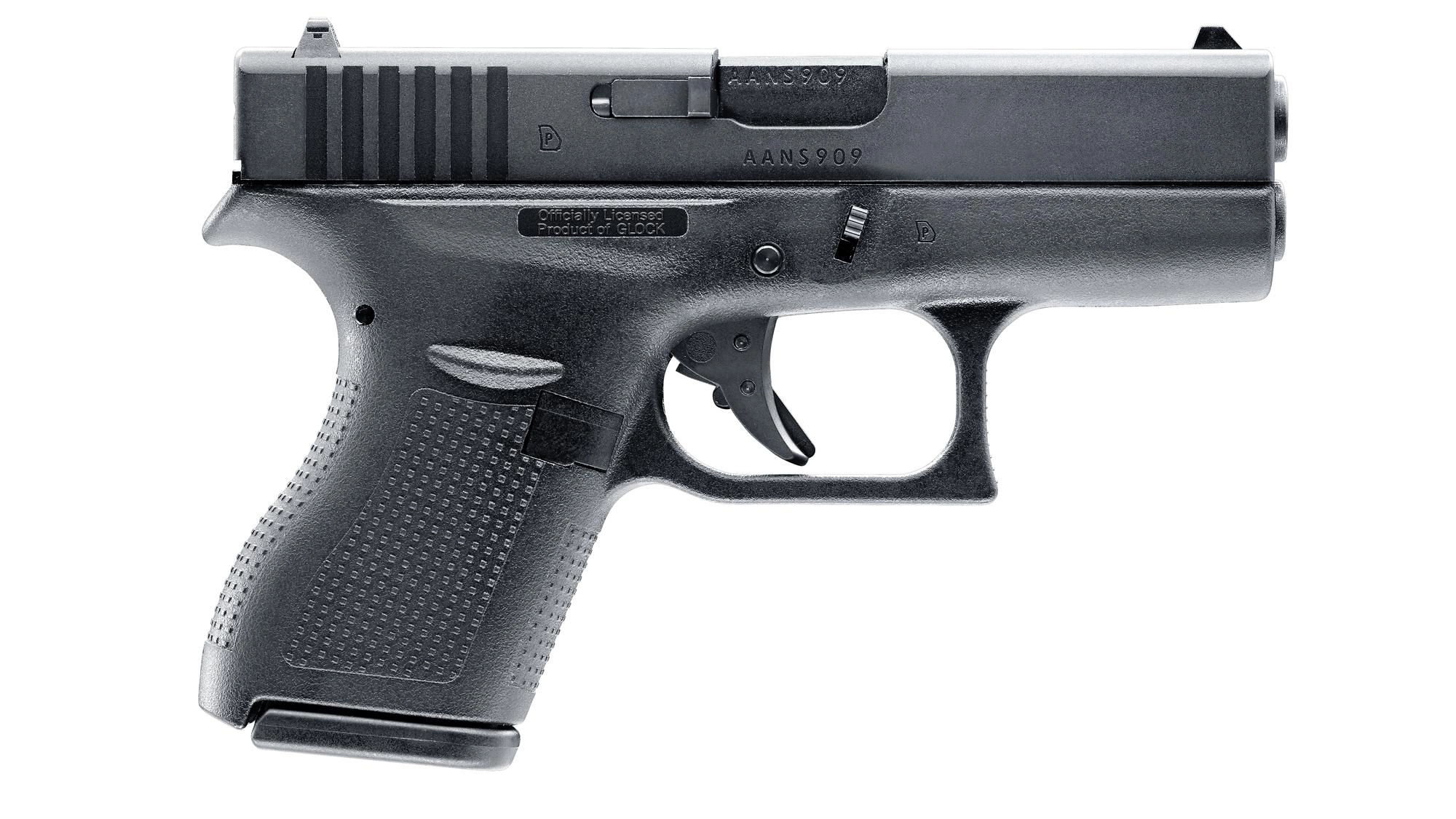 Umarex Glock 42 GBB pistooli, metalliluistilla - musta