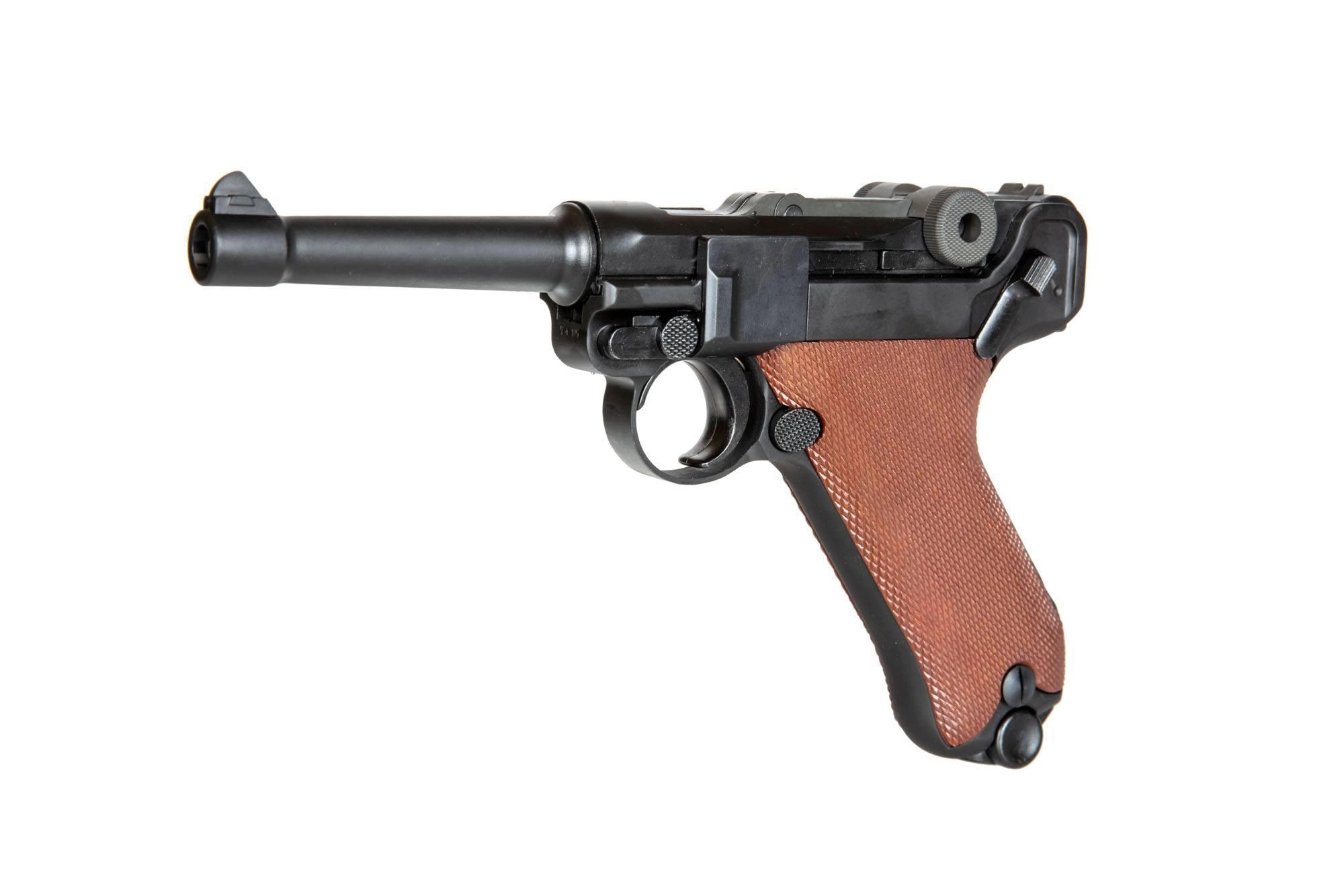 Tanaka Luger P08 4inch HW GBB pistooli, metallinen