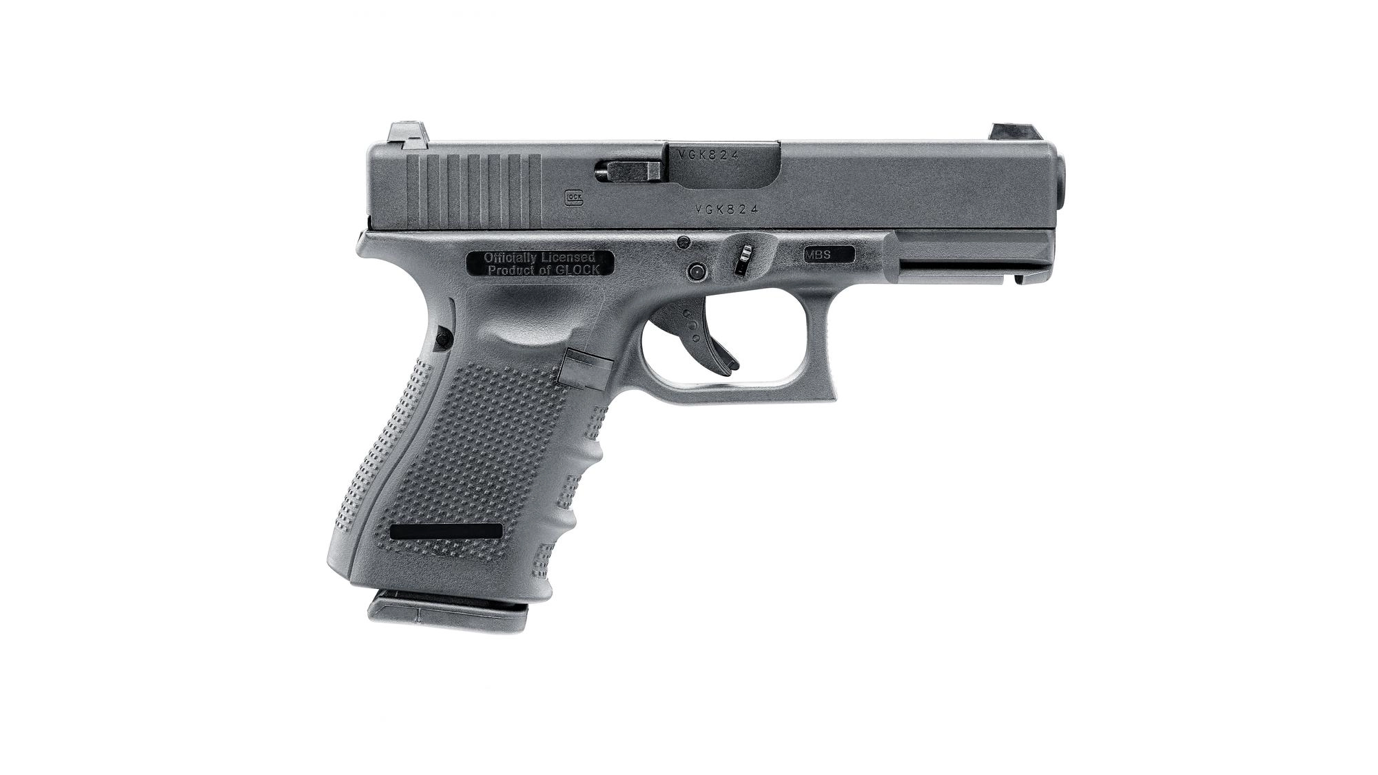 Umarex Glock 19 Gen 4 GBB pistooli, metalliluistilla - musta
