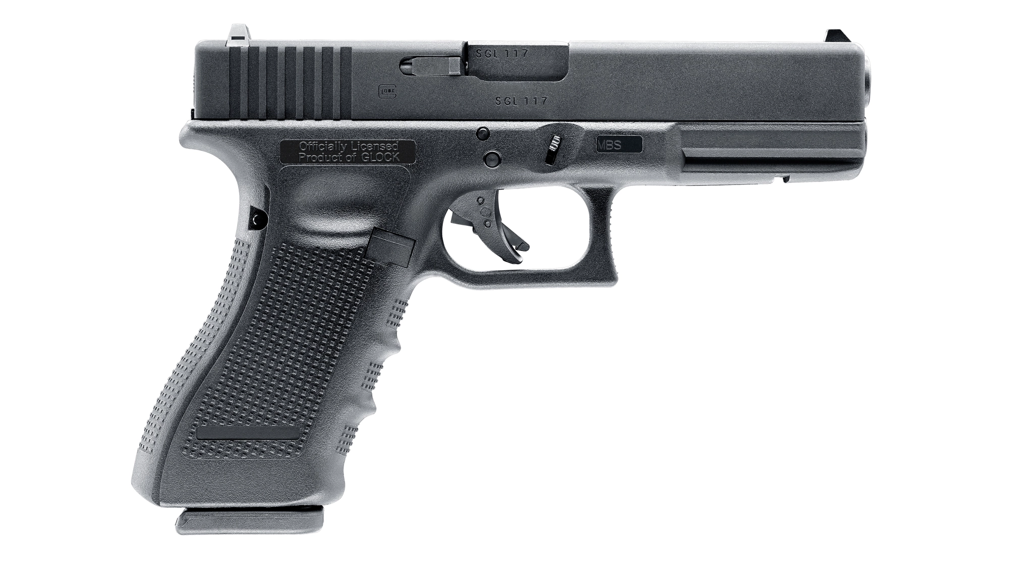 Umarex Glock 17 Gen 4 GBB pistooli, metalliluistilla - musta