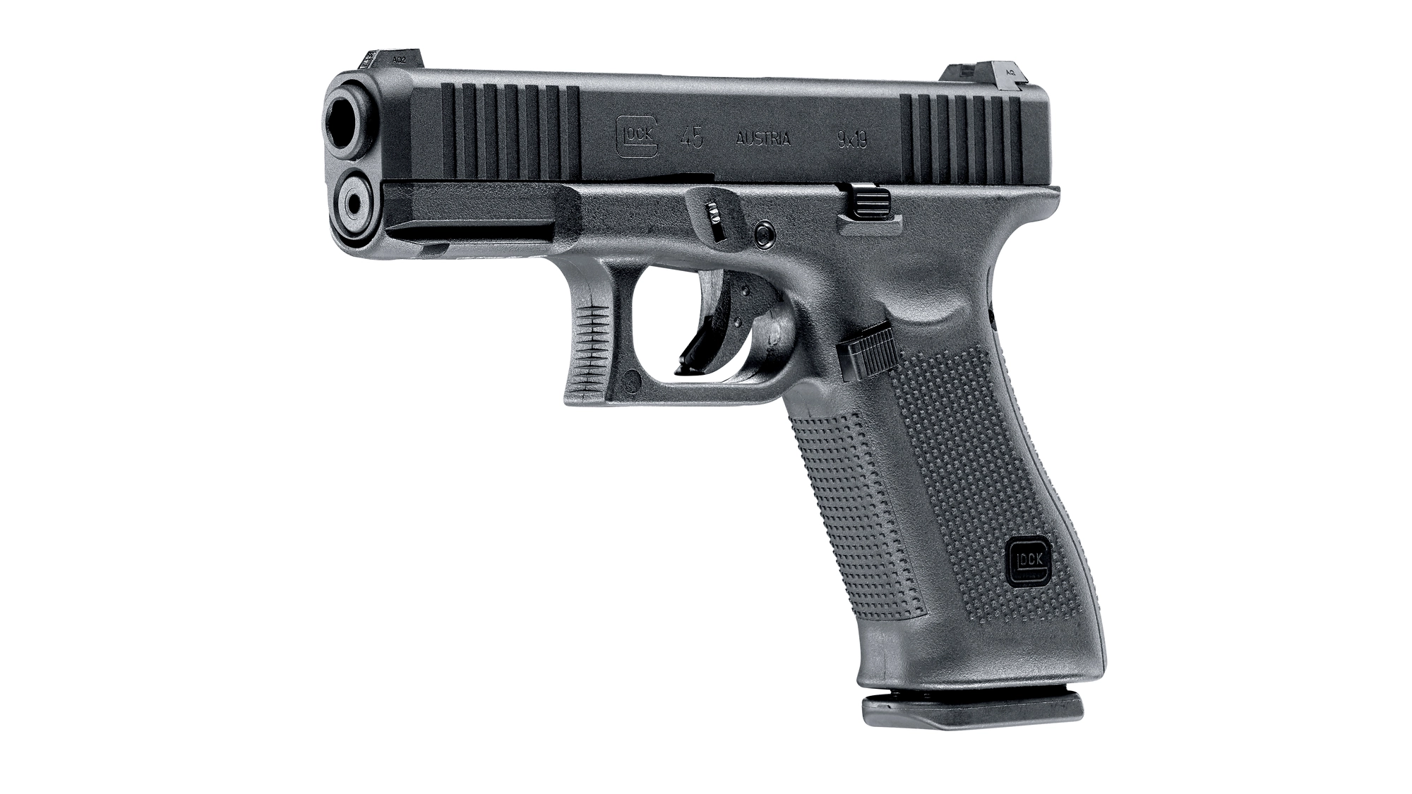Umarex Glock 45 GBB pistooli, metalliluistilla - musta