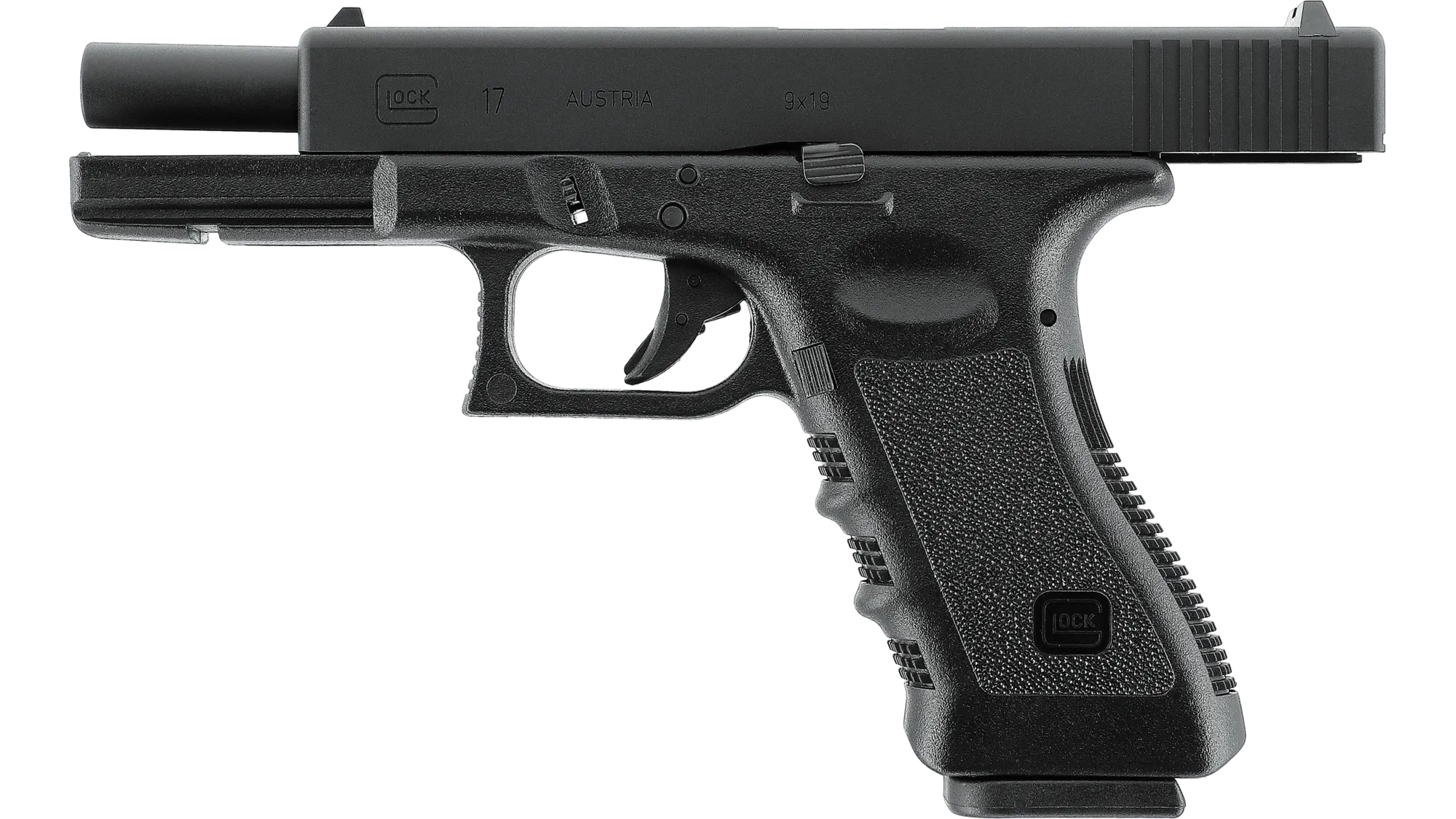 Umarex GHK Glock 17 Gen 3 GBB pistooli, alumiiniluistilla - musta