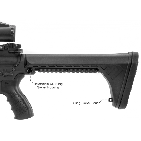 Leapers UTG PRO AR15 Ops Ready S5 Fixed Stock - musta