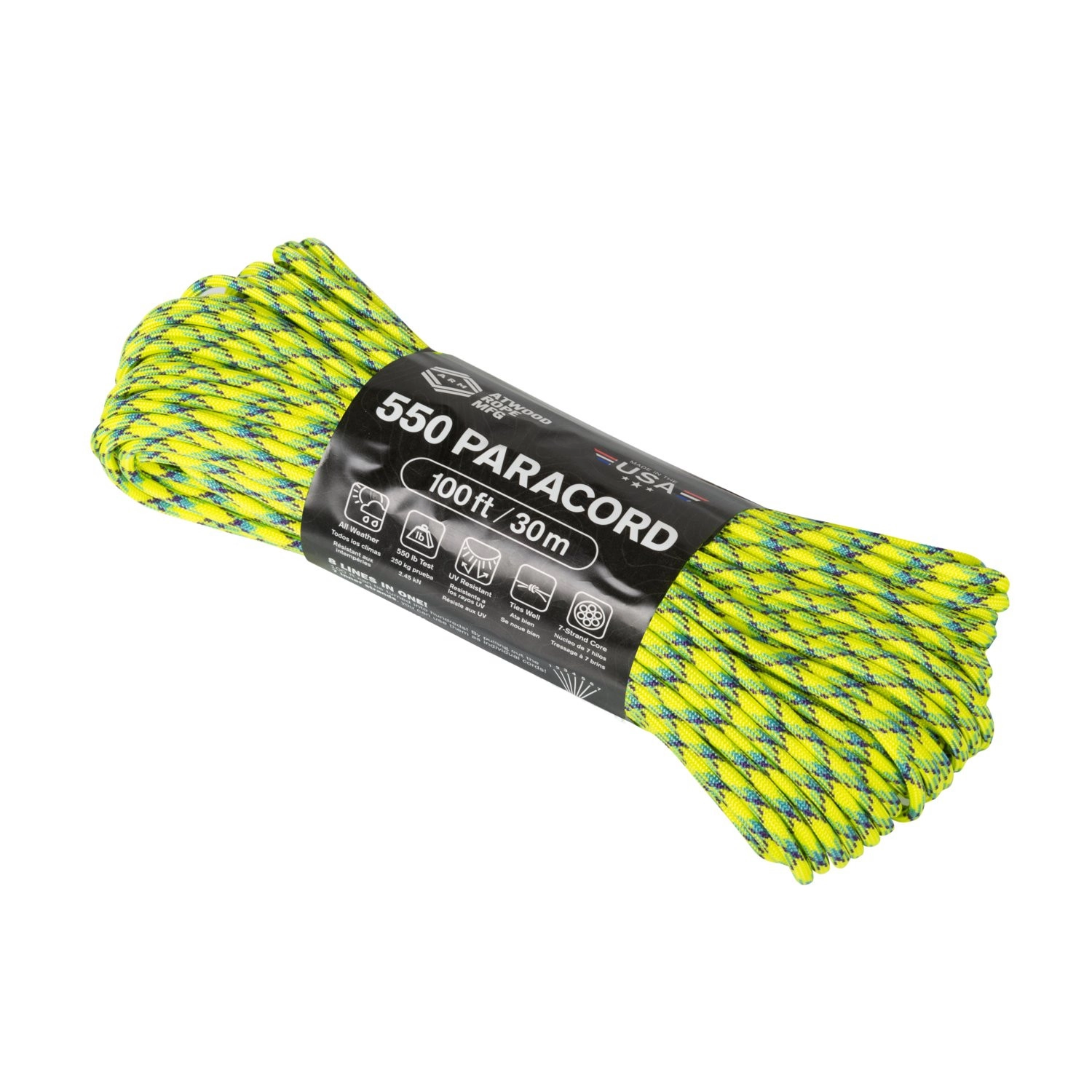 Atwood Rope MFG 550 Paracord-naru 30m (100ft) - Xanthoria