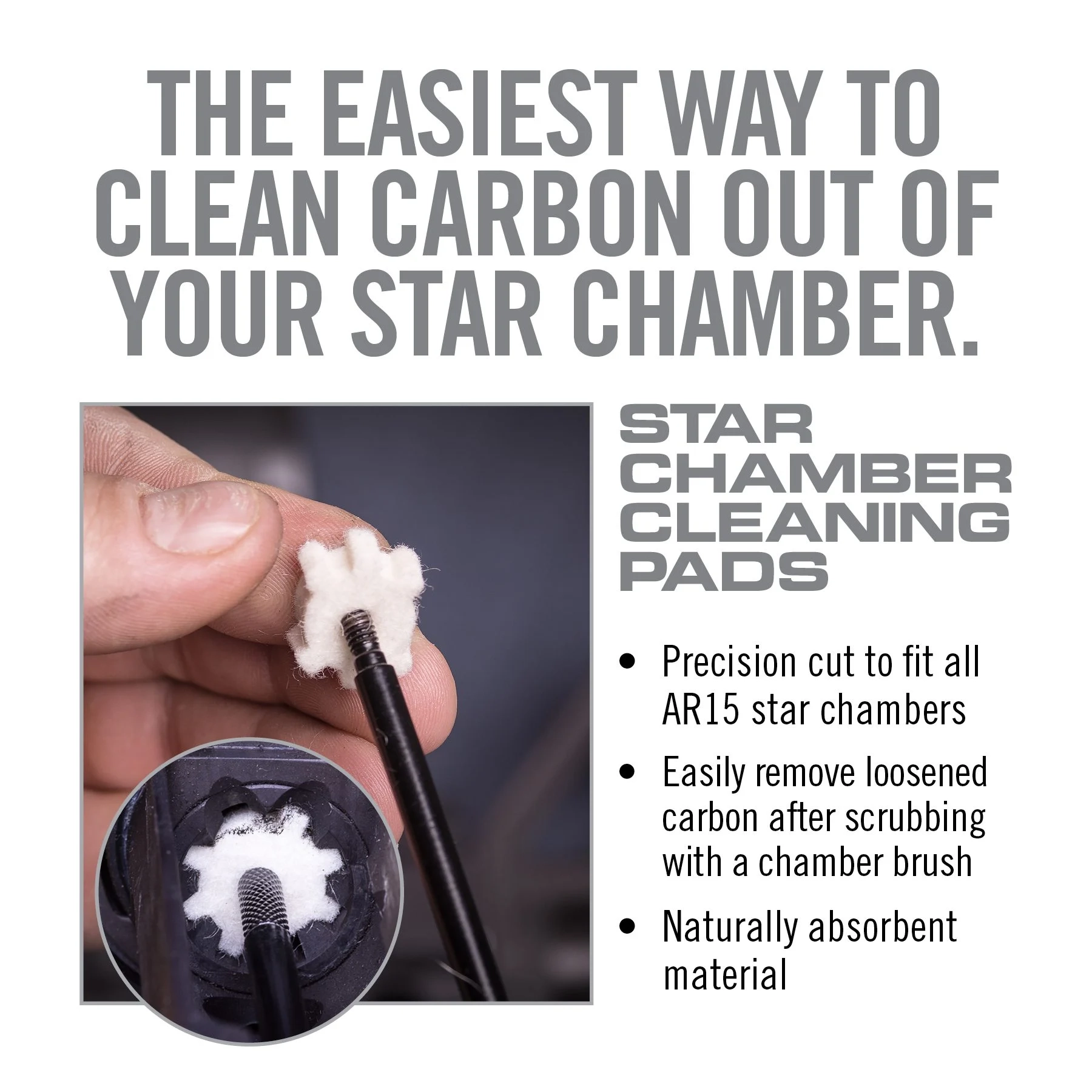 Real Avid AR15 Star Chamber Cleaning Pads - 20 kpl