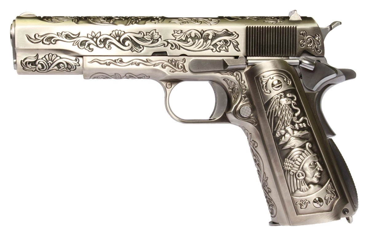 WE M1911 blowback kaasupistooli, metallinen - Classic Floral Pattern