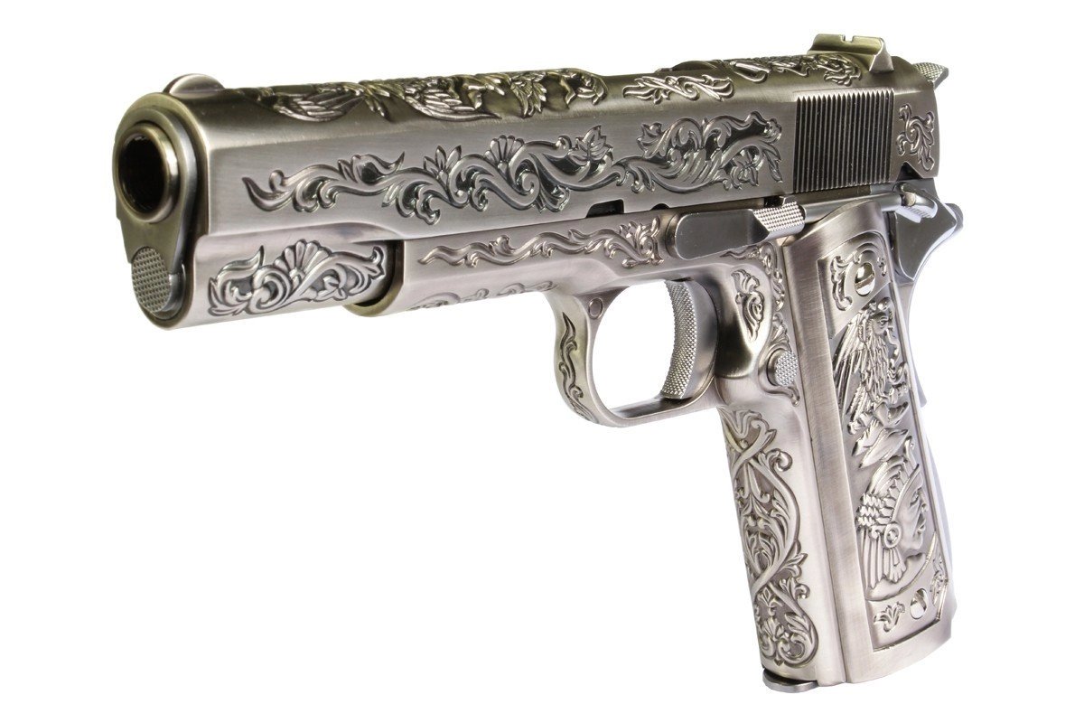 WE M1911 blowback kaasupistooli, metallinen - Classic Floral Pattern