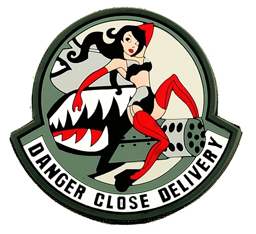 "Danger Close Delivery" 3D-merkki, musta (SWAT), velkro