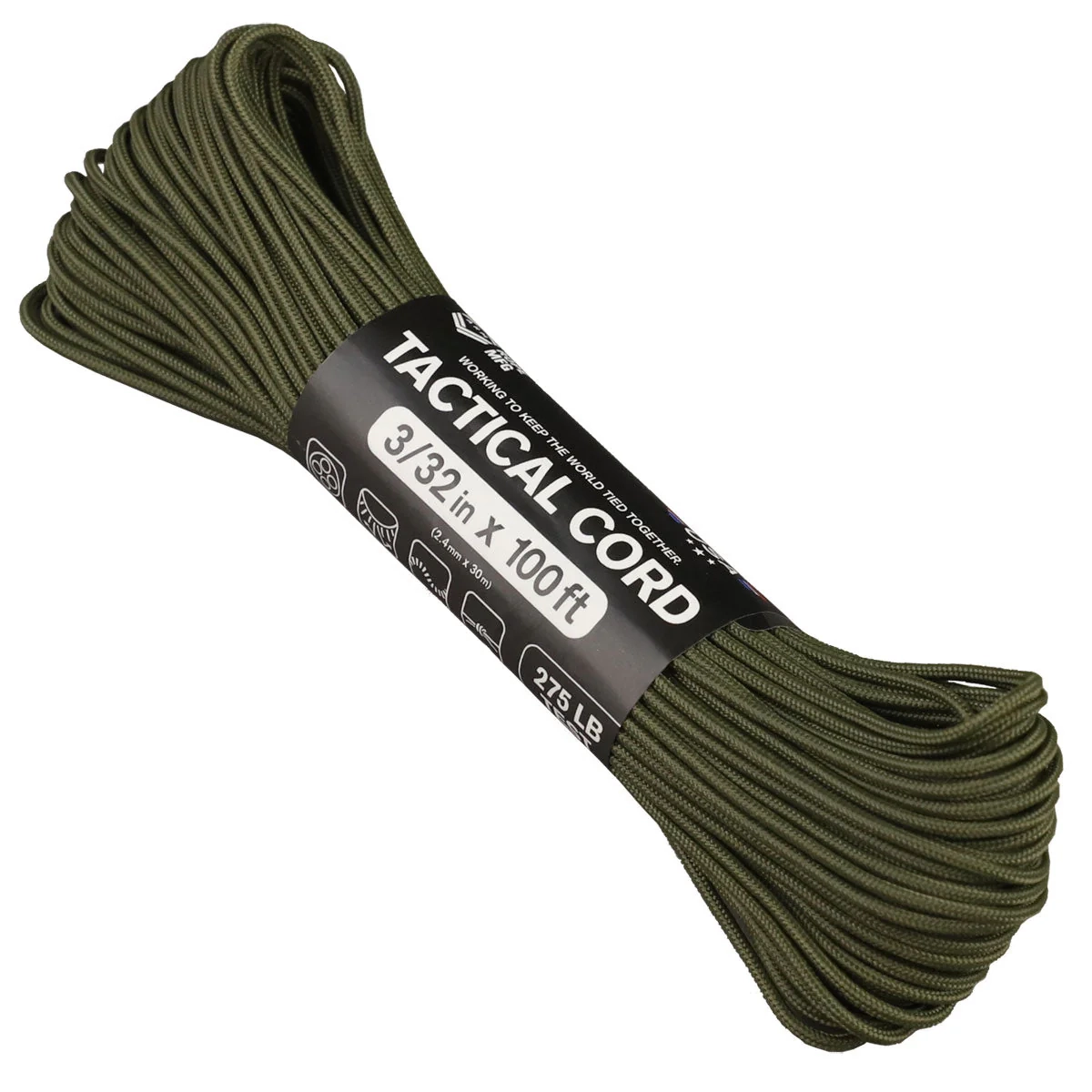 Atwood Rope MFG Tactical 275 Cord 30m (100ft) - Olive Drab