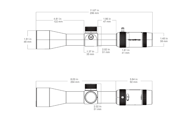 Vector Optics Forester JR 3-9x40 kiikaritähtäin - musta