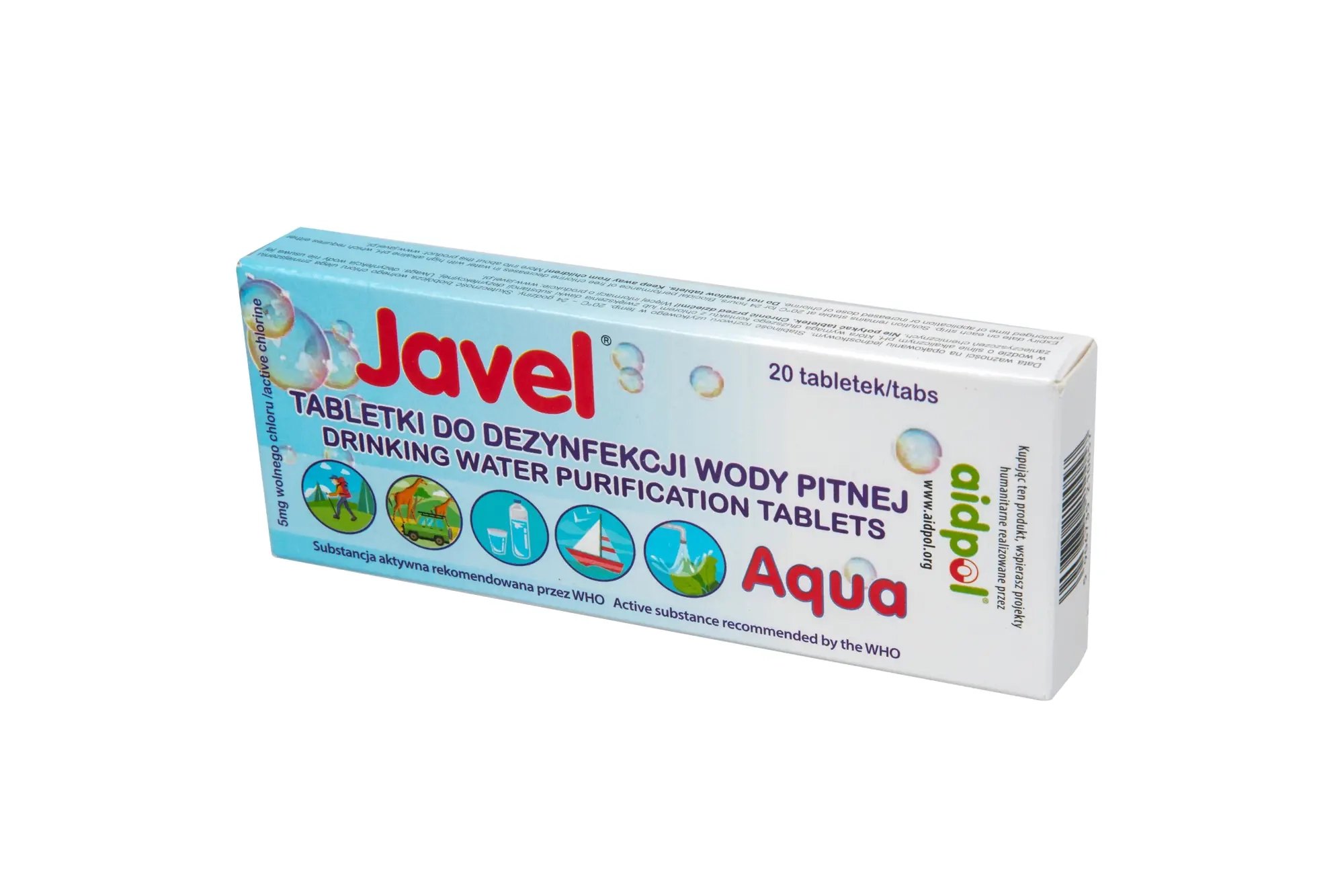 Javel Aqua vedenpuhdistustabletit - 20 kpl