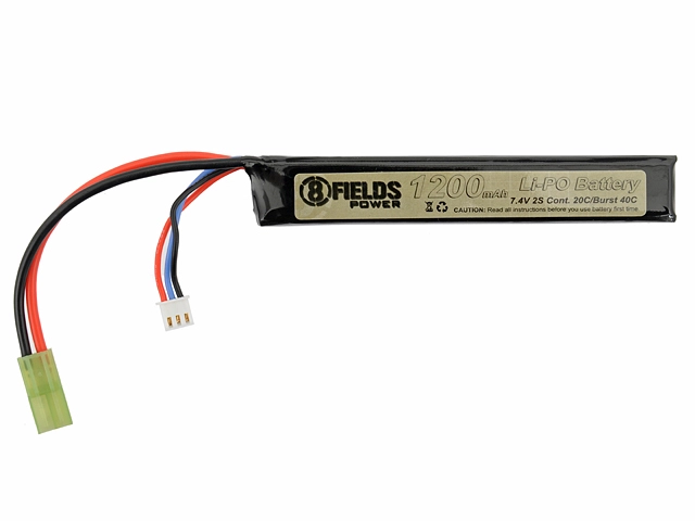 8Fields 7.4V 1200 mAh 20/40C tikku LiPo-akku - mini-liitin