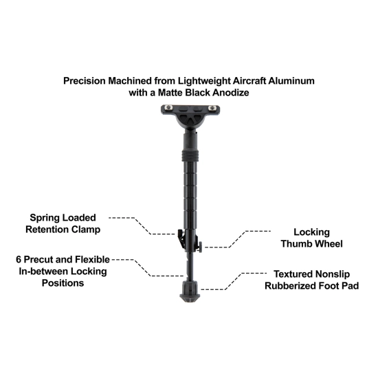 Leapers UTG Recon Flex M-LOK Bipod 8.0-11.8" - musta