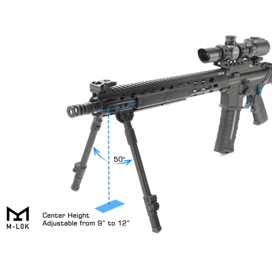 Leapers UTG Recon Flex II M-LOK Bipod, 8.7-12.0" - musta