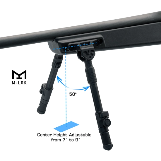 Leapers UTG Recon Flex II M-LOK Bipod, 7.0-9.0" - musta