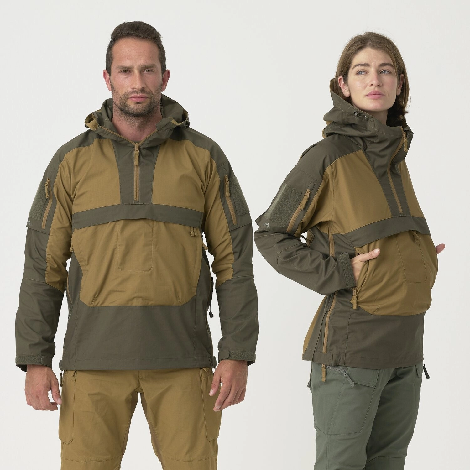 Helikon-Tex Tracer Anorak Jacket - Polycotton Stretch Ripstop - Coyote / Taiga Green