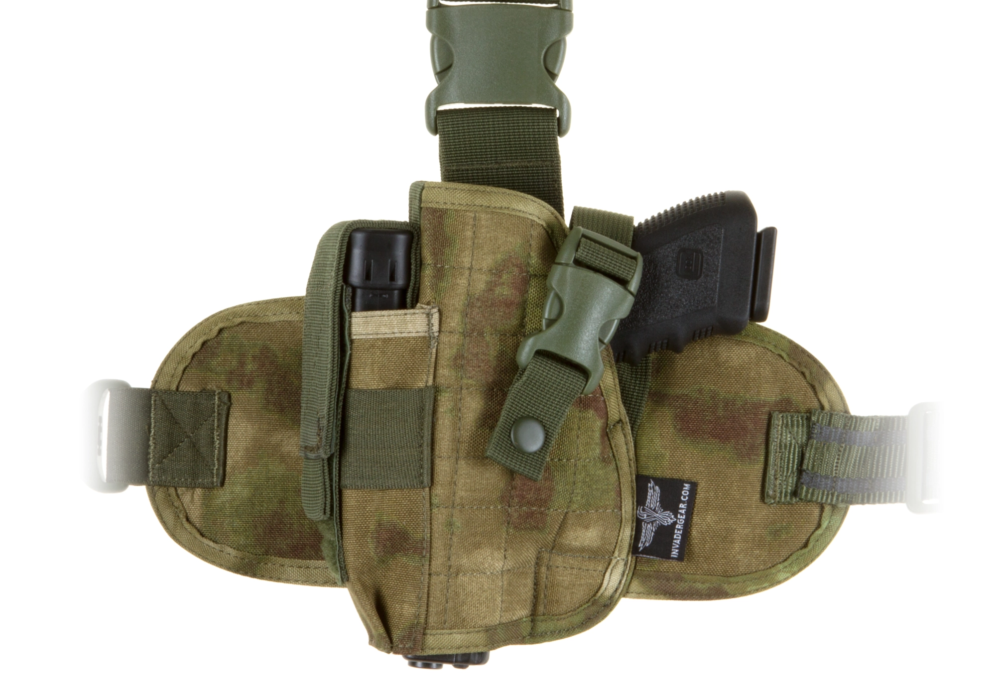 Invader Gear Dropleg Holster reisikotelo, vasemmalle - Everglade