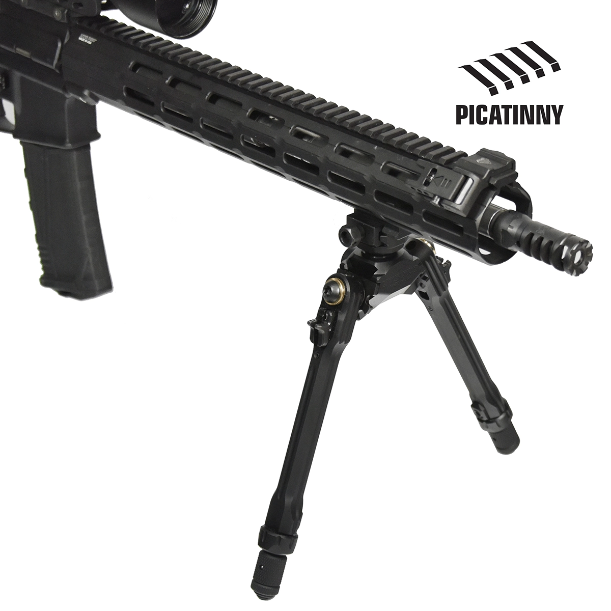 Leapers UTG PRO TBNR Picatinny Bipod, 8.5"-11" Center Height - musta